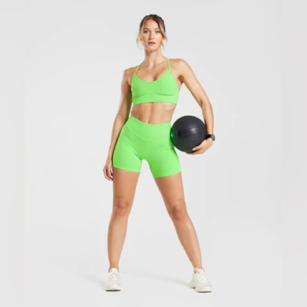 GymShark Sweat Seamless Sculpt Shorts, Fluo Lime